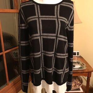 Investments black and white 2 fer sweater